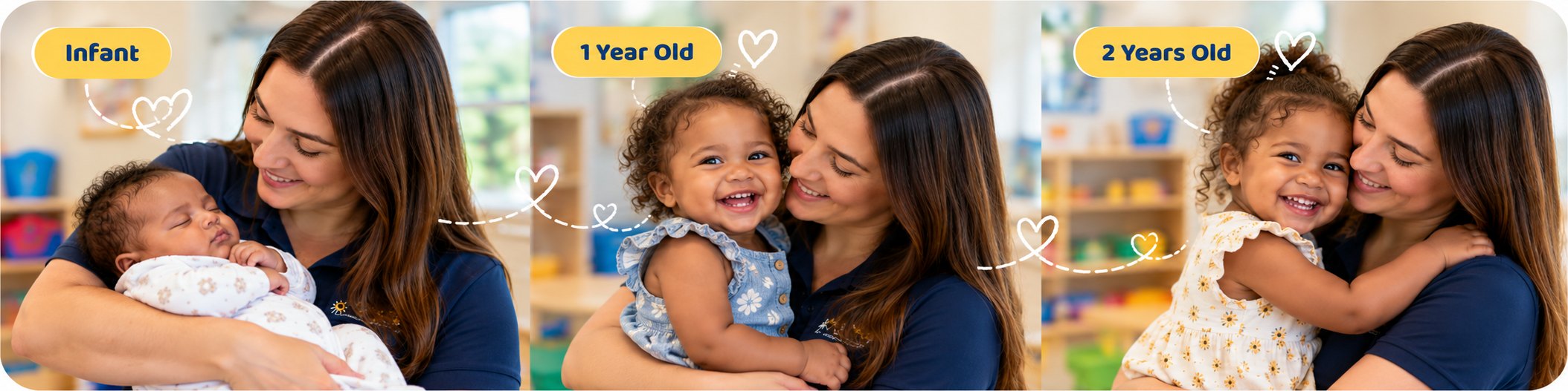 A Family Affair teacher caring for an infant, a one-year-old and a two-year-old