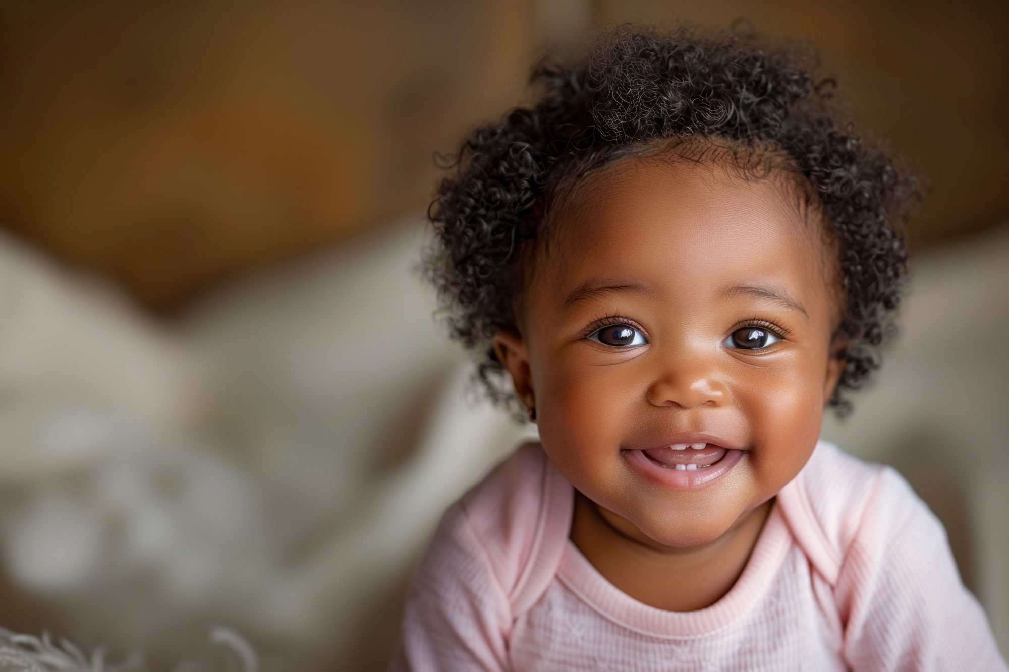 A smiling infant in the Family Affair infant program